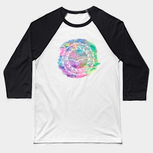 Watercolour Whale Dreaming Baseball T-Shirt